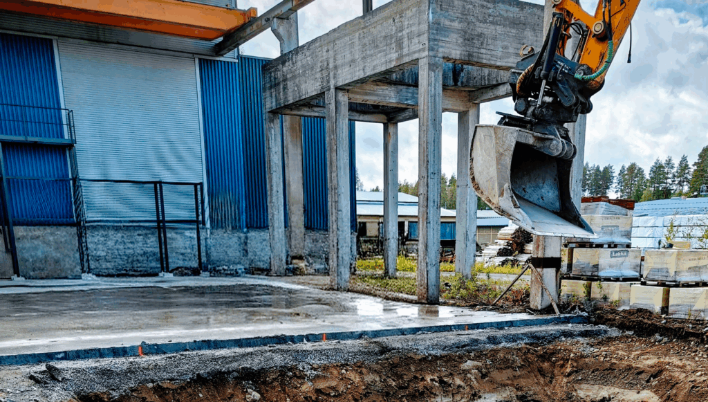 Construction begins for the Carbonaide system at the Lakan Betoni factory